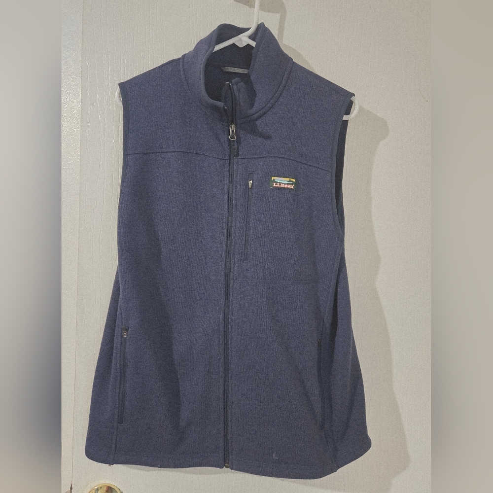 L.L. Bean Navy Blue Full-Zip Fleece Vest